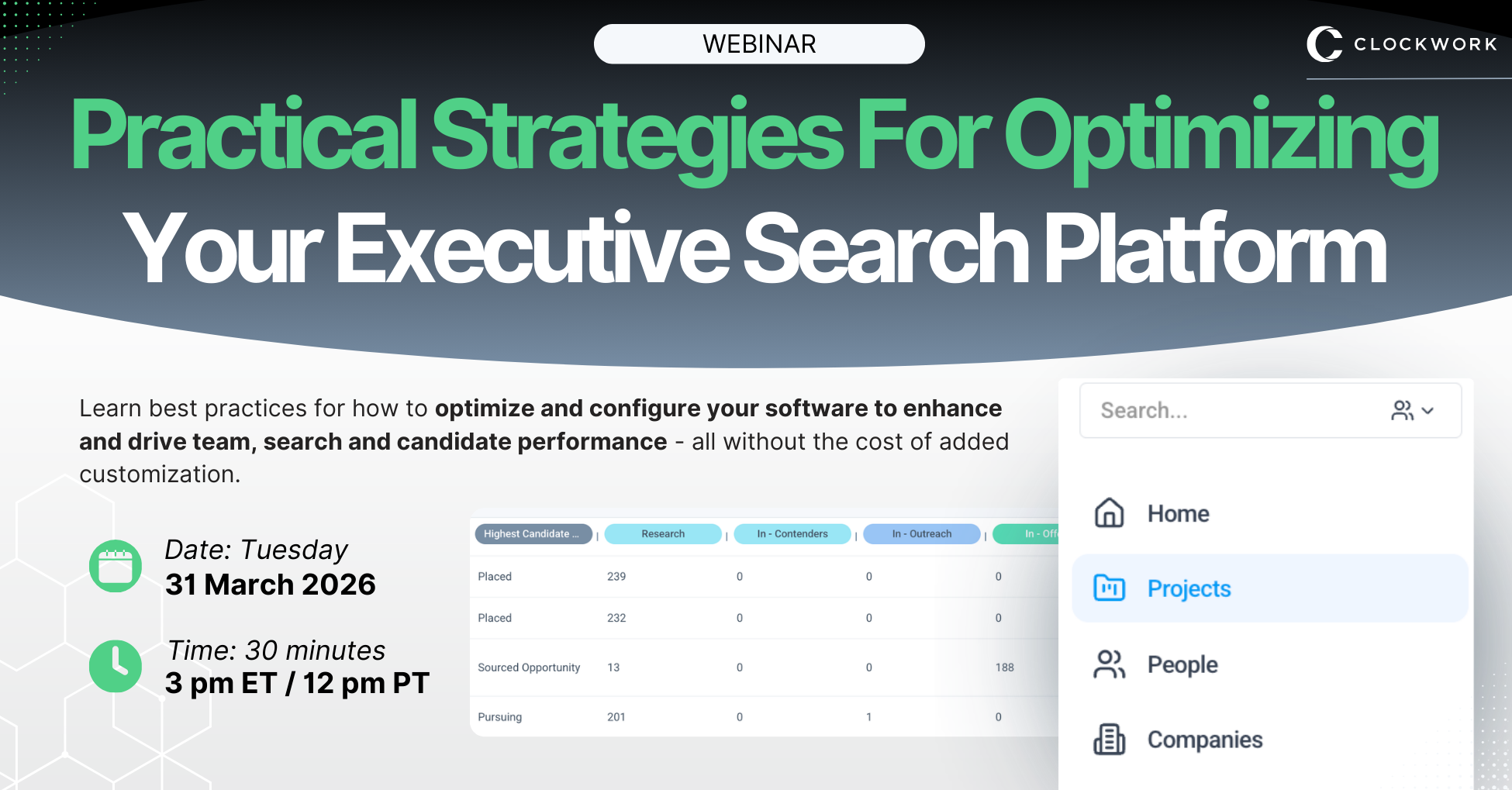 Optimization and best practices for executive search software configuration